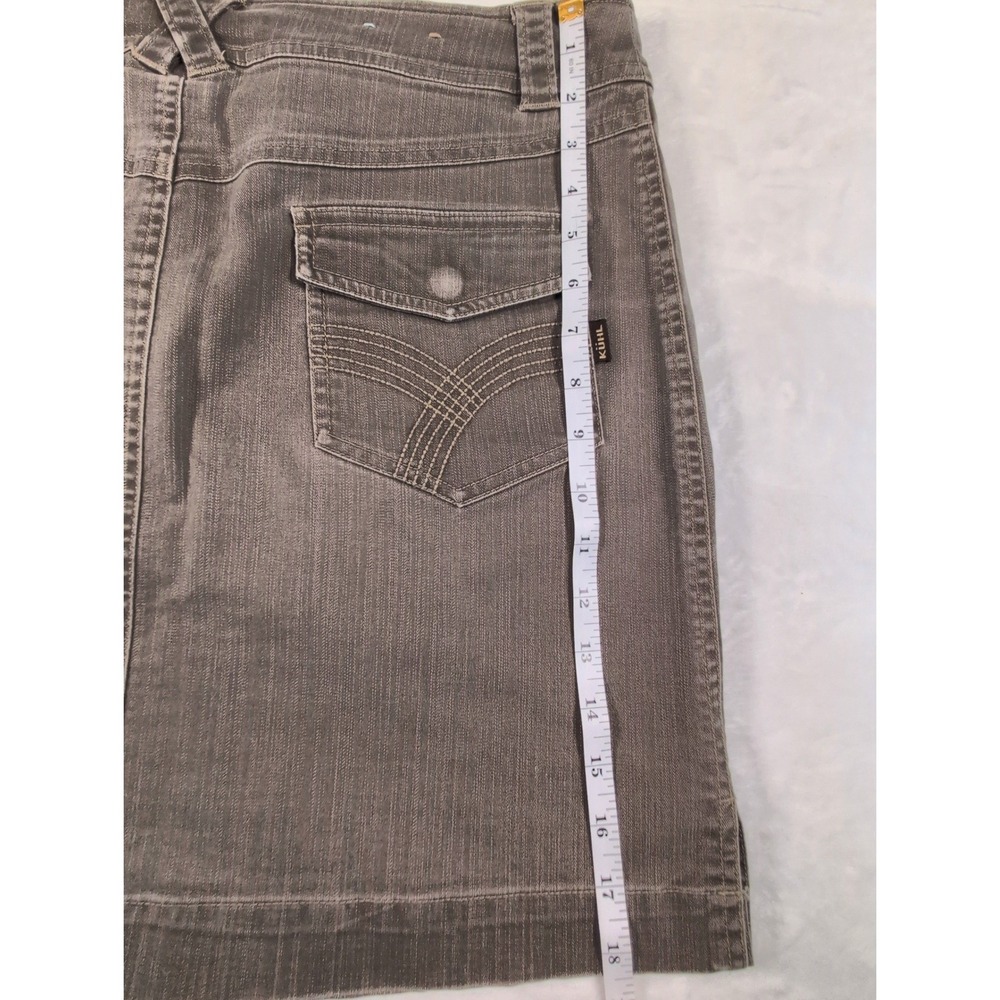 Kuhl‎ Adventure Olive Green Denim Skirt Stretch Outdoors Casual Size 8 Hiking - Picture 9 of 12